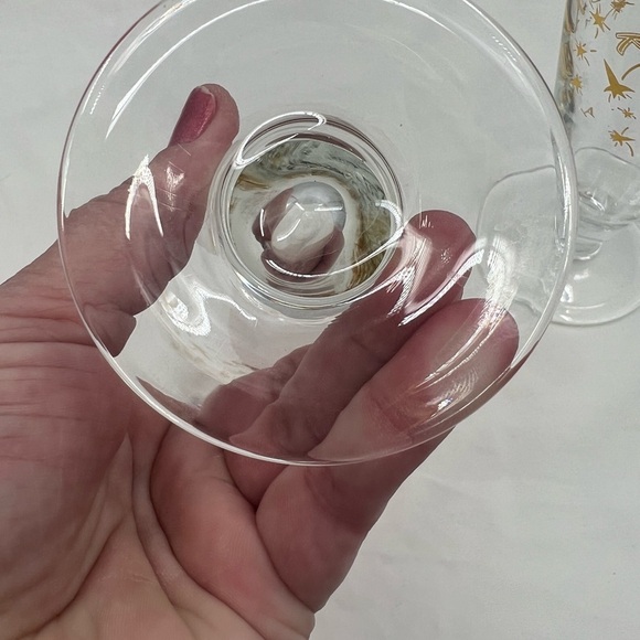 Kahlua Cocktail glasses with gold stars, Rockets, and K's Vintage Set of 2 - Picture 4 of 7